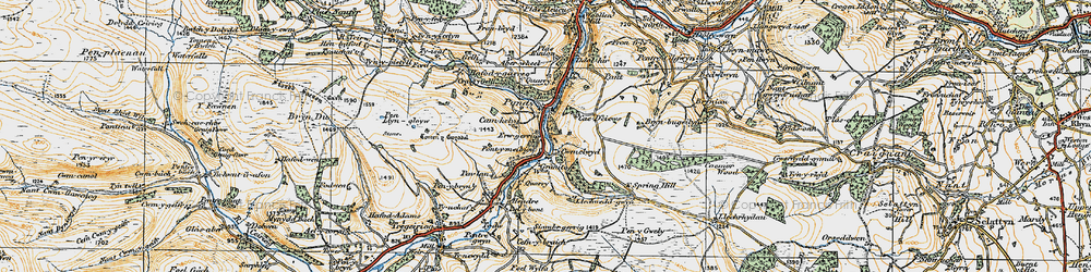 Old map of Aberwiel in 1921