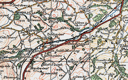 Old map of Pandy'r Capel in 1922