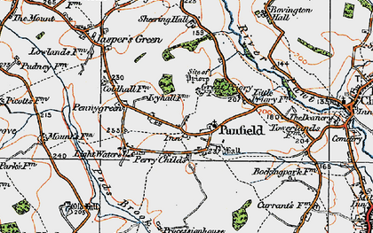 Old map of Panfield in 1921