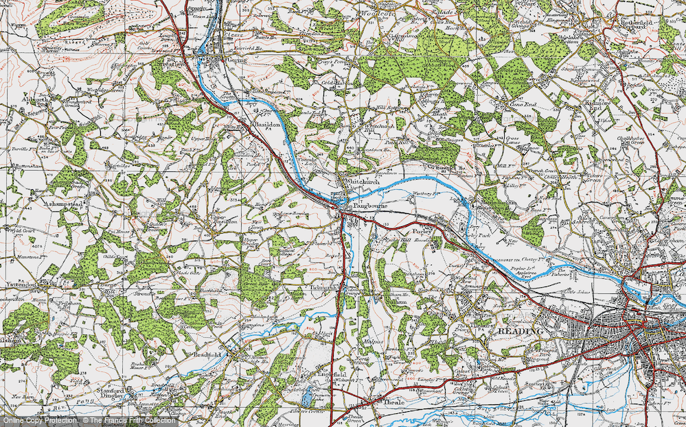 Historic Ordnance Survey Map of Pangbourne, 1919