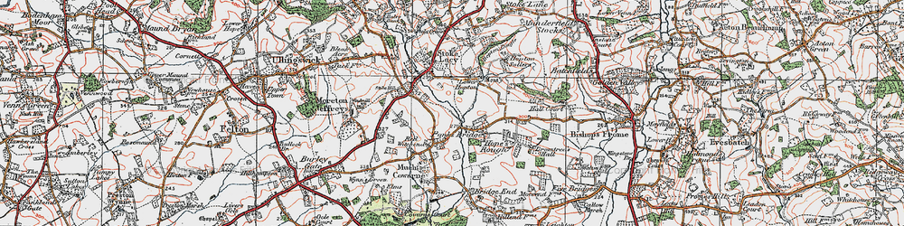 Old map of Panks Bridge in 1920