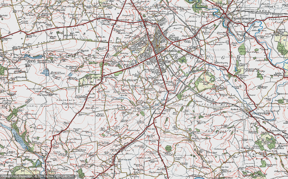 Old Map of Pannal Ash, 1925 in 1925