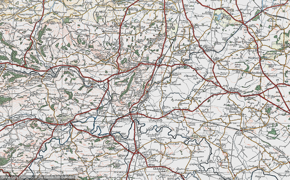 Old Map of Pant, 1921 in 1921