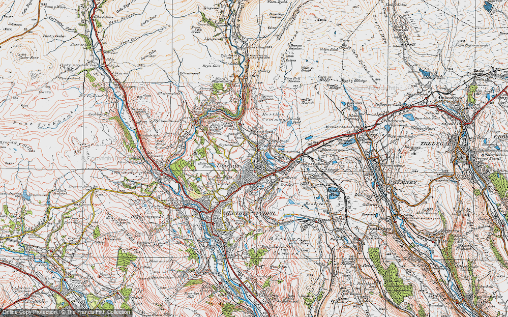 Old Map of Pant, 1923 in 1923