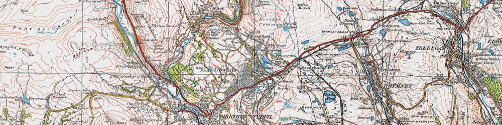 Old map of Pant in 1923