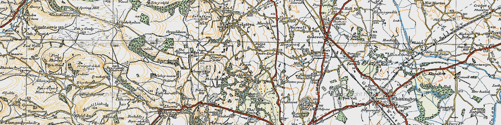 Old map of Brogyntyn in 1921