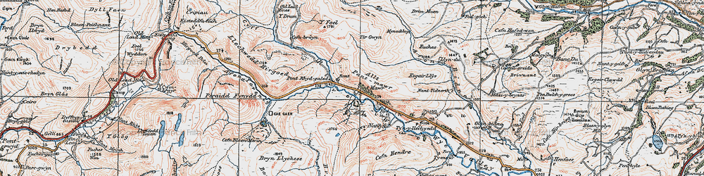 Old map of Allt Pant-mawr in 1922