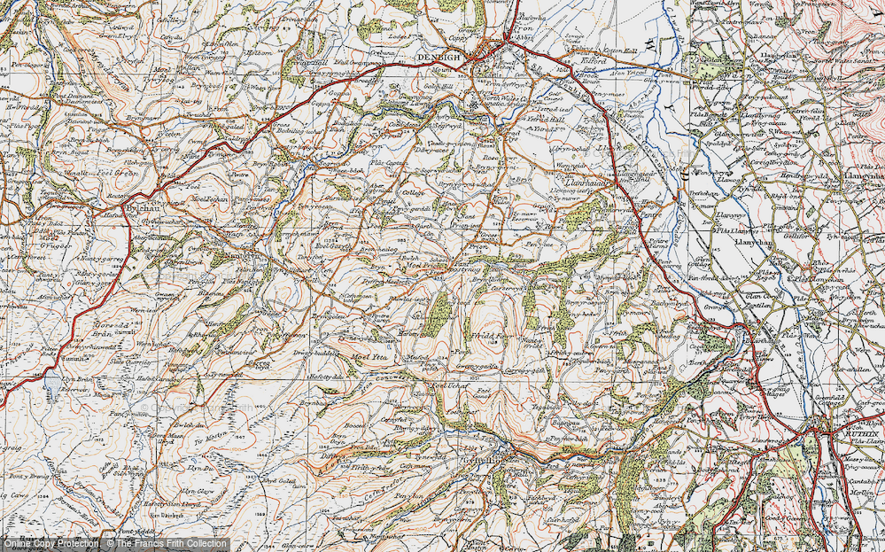 Old Map of Historic Map covering Bryn-lliarth in 1922