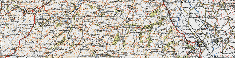 Old map of Pant-pastynog in 1922