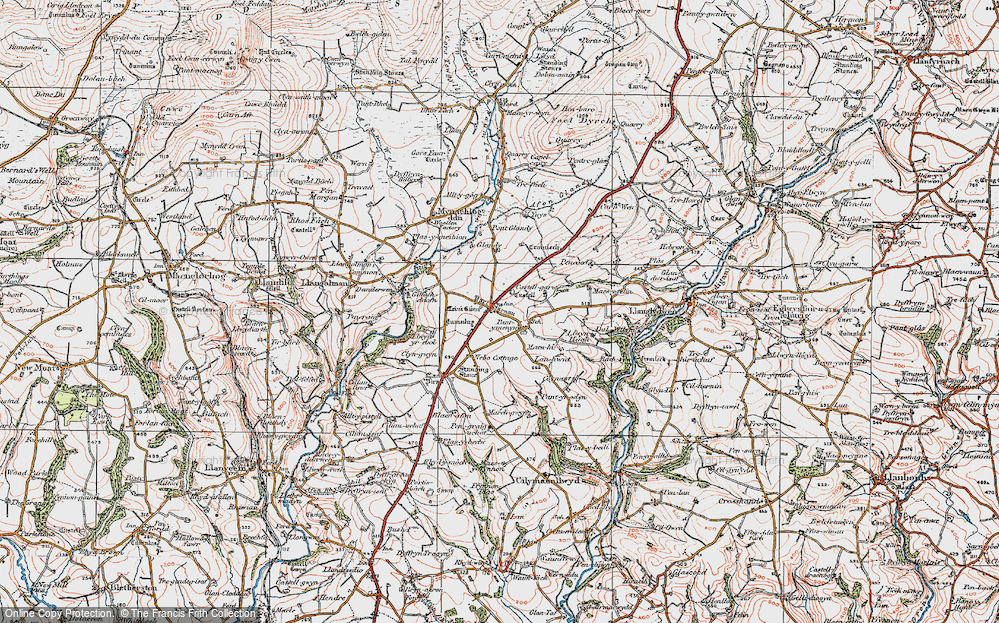 Old Map of Pant-y-Caws, 1922 in 1922
