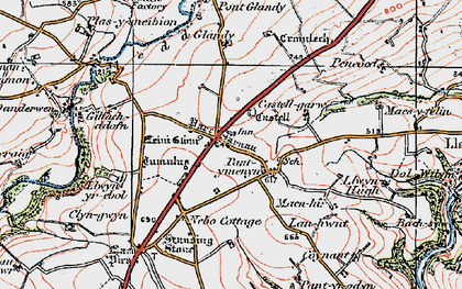 Old map of Pant-y-Caws in 1922