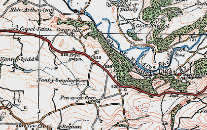 Old map of Pant-y-crûg in 1922