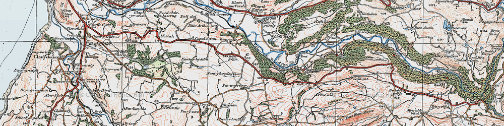 Old map of Pant-y-crûg in 1922