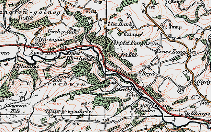 Old map of Pant-y-ffridd in 1921
