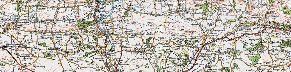 Old map of Pant-y-pyllau in 1922