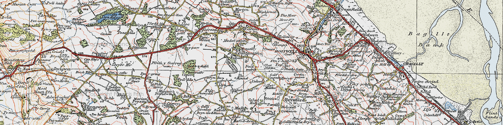 Old map of Pantasaph in 1924
