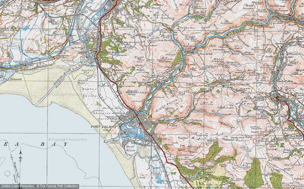 Old Map of Pantdu, 1922 in 1922