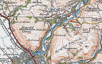 Old map of Pantdu in 1922