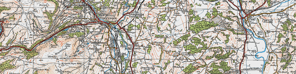 Old map of Panteg in 1919