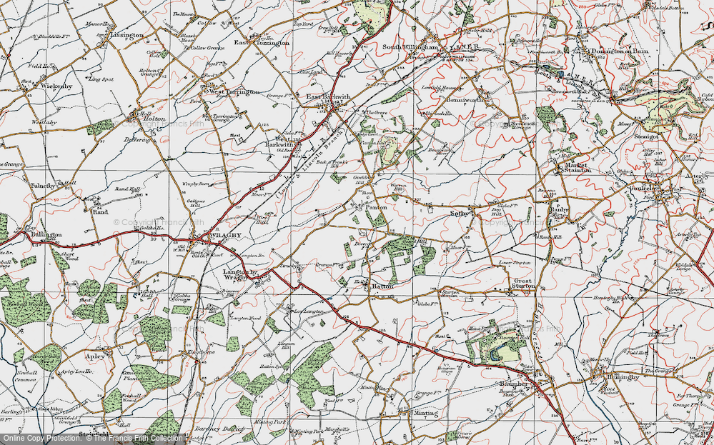 Old Map of Panton, 1923 in 1923