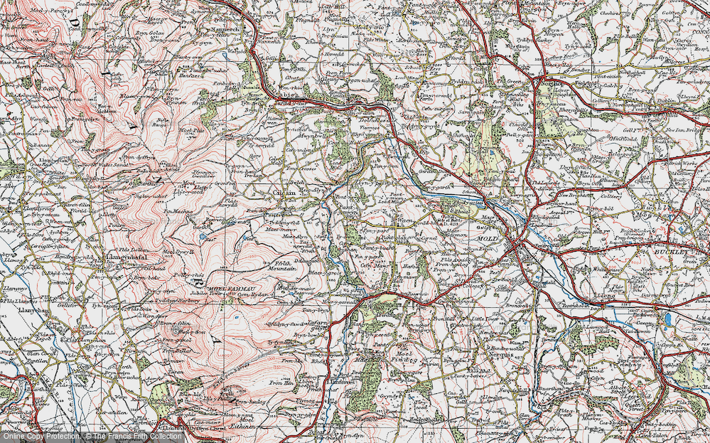 Old Map of Pantymwyn, 1924 in 1924