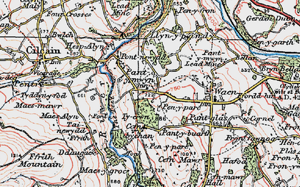 Old map of Pantymwyn in 1924
