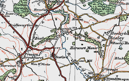 Old map of Besford Wood in 1921