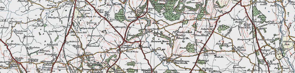 Old map of Besford Wood in 1921