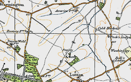 Old map of Papley in 1920