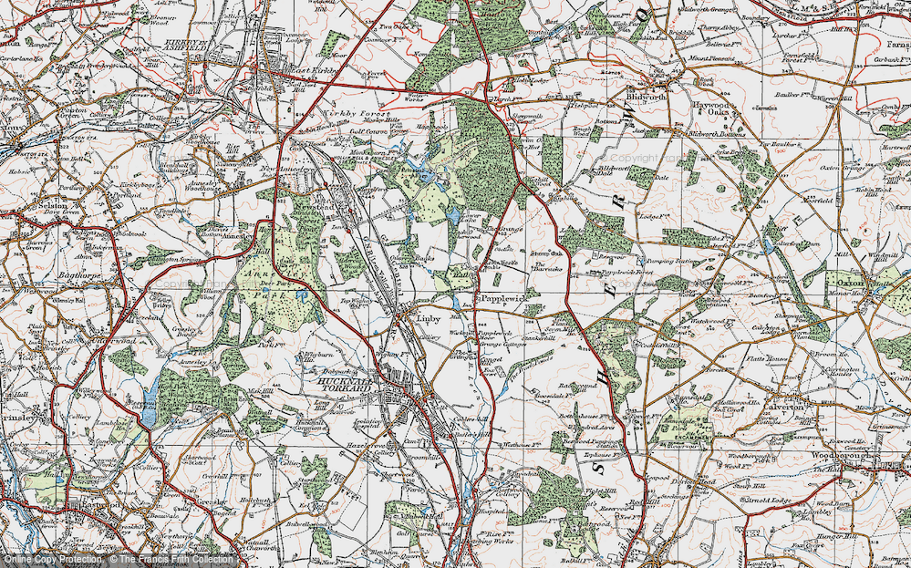 Old Map of Papplewick, 1921 in 1921