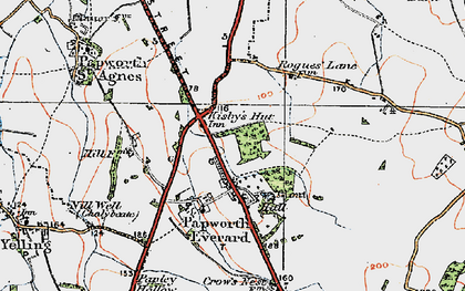 Old map of Papworth Everard in 1919