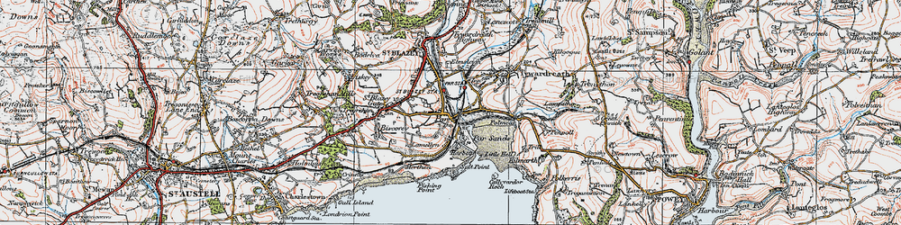Old map of Par in 1919