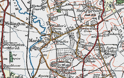 Old map of Paradise Green in 1920