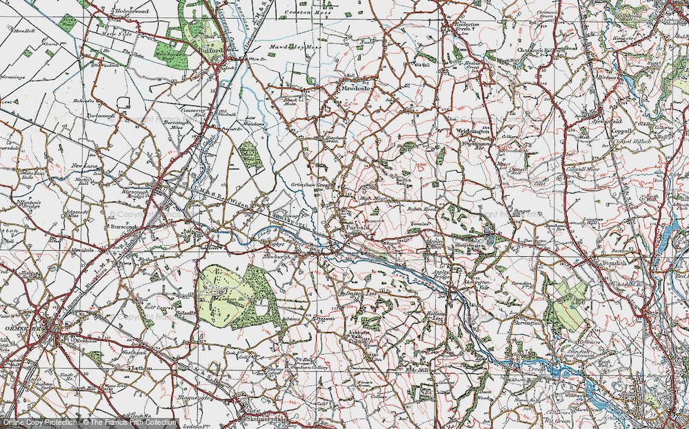 Old Map of Parbold, 1923 in 1923