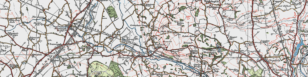 Old map of Parbold in 1923