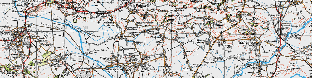 Old map of Parbrook in 1919