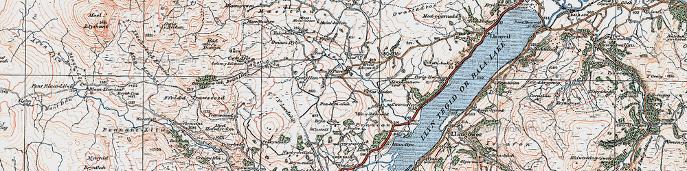 Old map of Afon Dylo in 1921