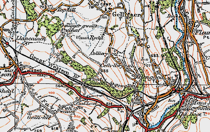 Old map of Parc Penallta Country Park in 1919