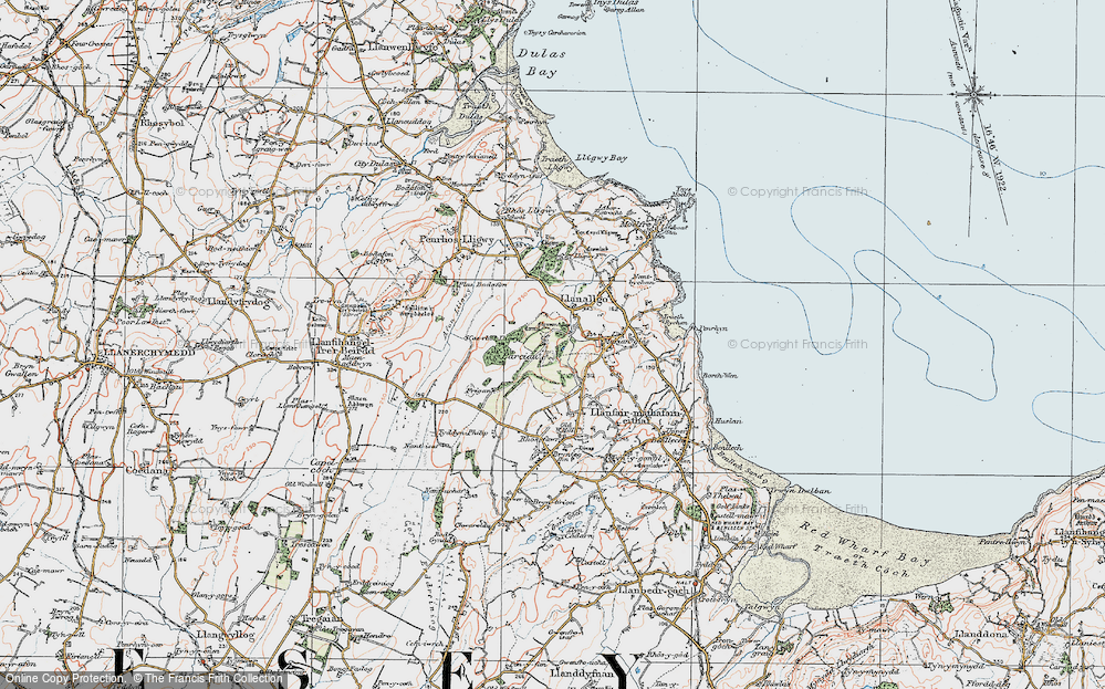 Old Map of Parciau, 1922 in 1922