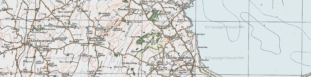 Old map of Parciau in 1922