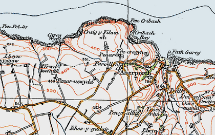 Old map of Parcllyn in 1923