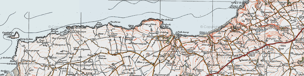 Old map of Parcllyn in 1923