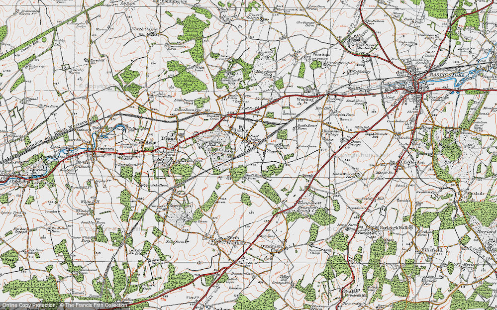 Old Map of Historic Map covering Bull's Bushes Copse in 1919