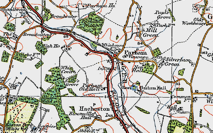 Old map of Parham in 1921