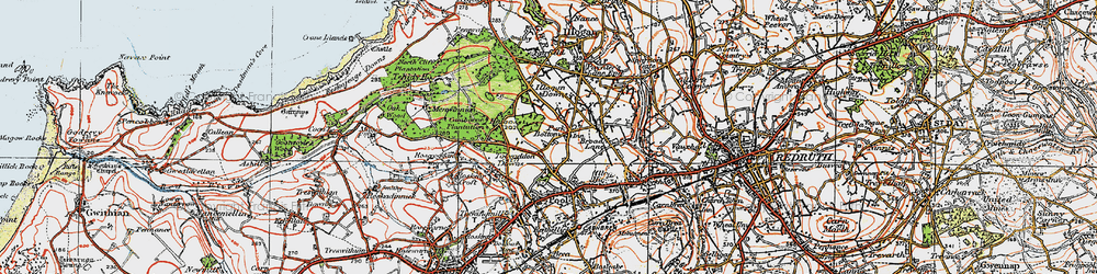 Old map of Park Bottom in 1919