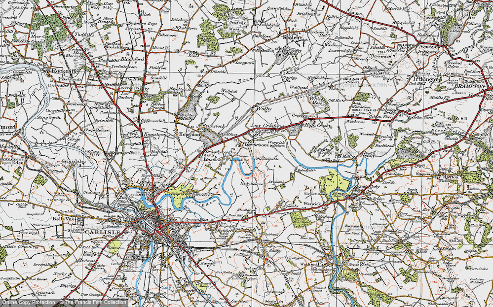 Old Map of Historic Map covering Scotby Holmes in 1925