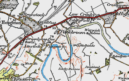 Old map of Scotby Holmes in 1925