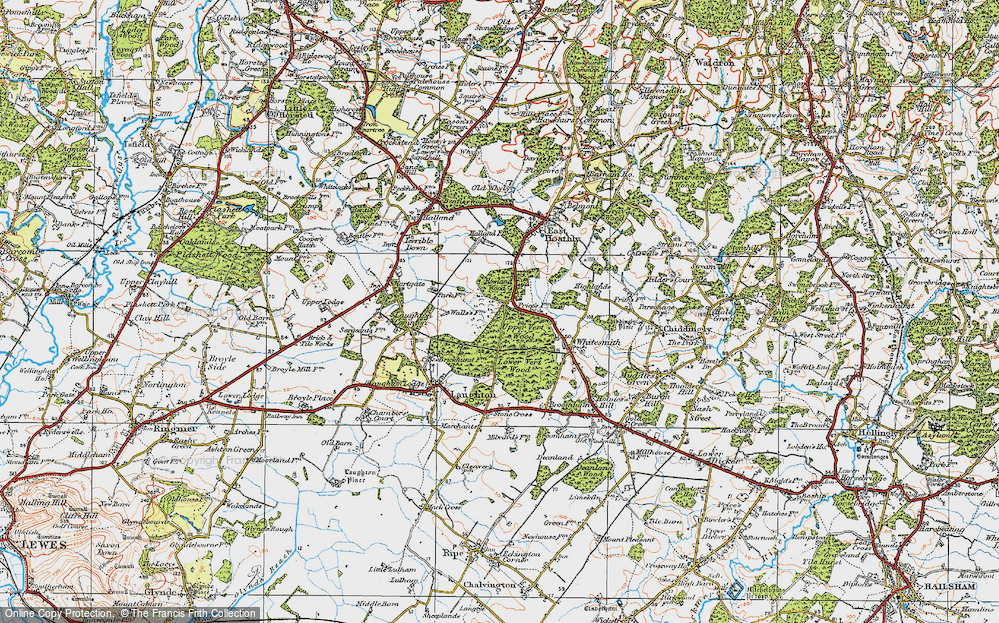 Old Map of Park Corner, 1920 in 1920