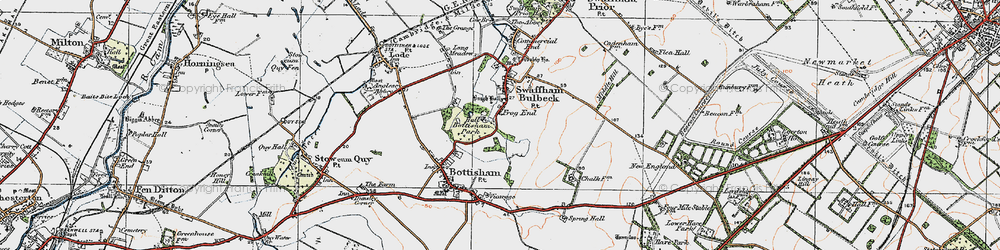 Old map of Bottisam Hall in 1920