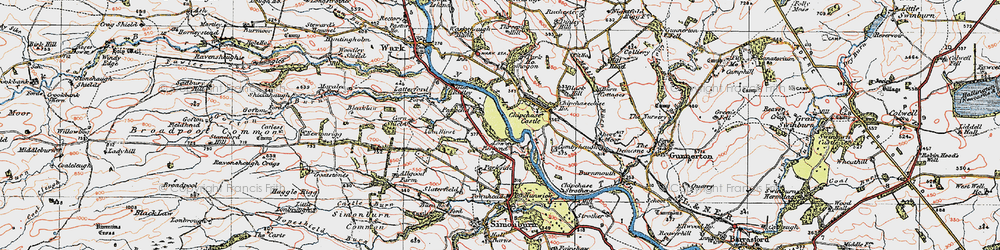 Old map of Nunwick in 1925